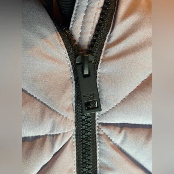 Michael Kors 💅❄️✨ Sweet Lilac Winter Belted MK Fur Puffer Coat Jacket NWT $280 - Picture 8 of 12